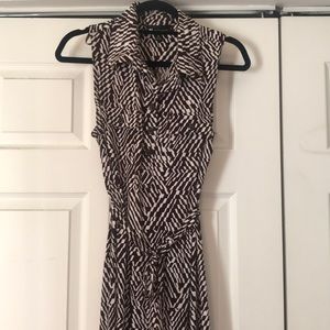 Fabulous brown and white summer work dress